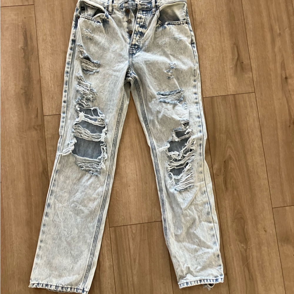 Kancan Womens Jeans Size 7/27 Distressed Stone washed